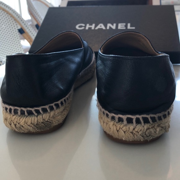 Chanel Espadrilles CC Black Lambskin. Size 40 - Picture 13 of 14